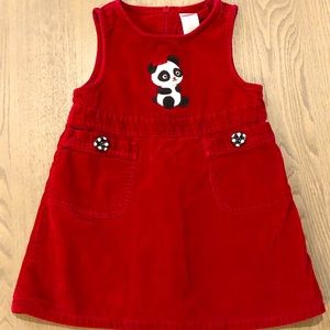Vintage Gymboree 2T Holiday Panda Dress